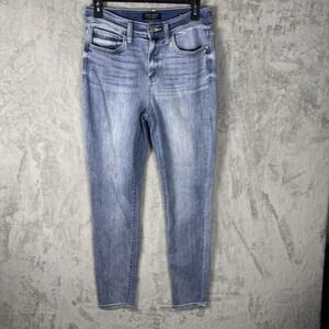 Judy Blue Jeans Womens 3/26 Blue Denim‎ Relaxed Fit Distressed Light Wash
